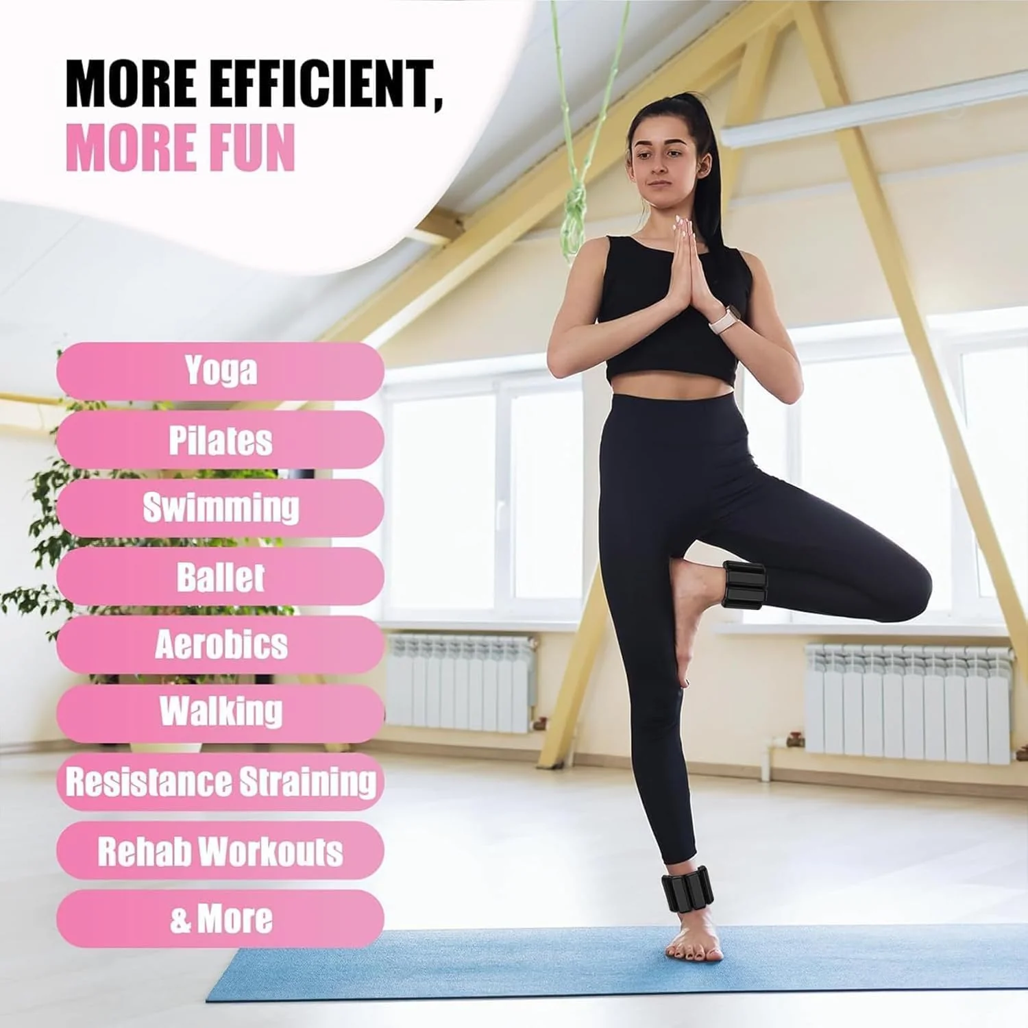 Adjustable Pilates Rings Set for Men and Women, Strong Arm and Leg Weights Wearable 2 Pack for Walking, Yoga, Dance, Bar, Gym, Pilates, Walking - Image 5