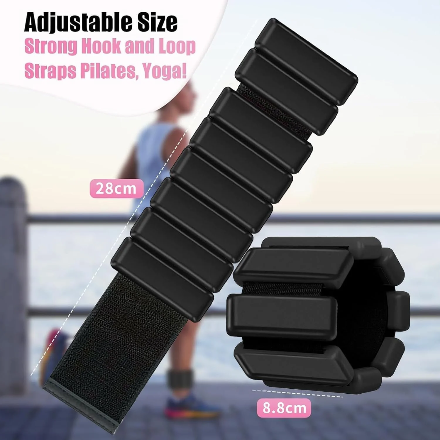Adjustable Pilates Rings Set for Men and Women, Strong Arm and Leg Weights Wearable 2 Pack for Walking, Yoga, Dance, Bar, Gym, Pilates, Walking - Image 7