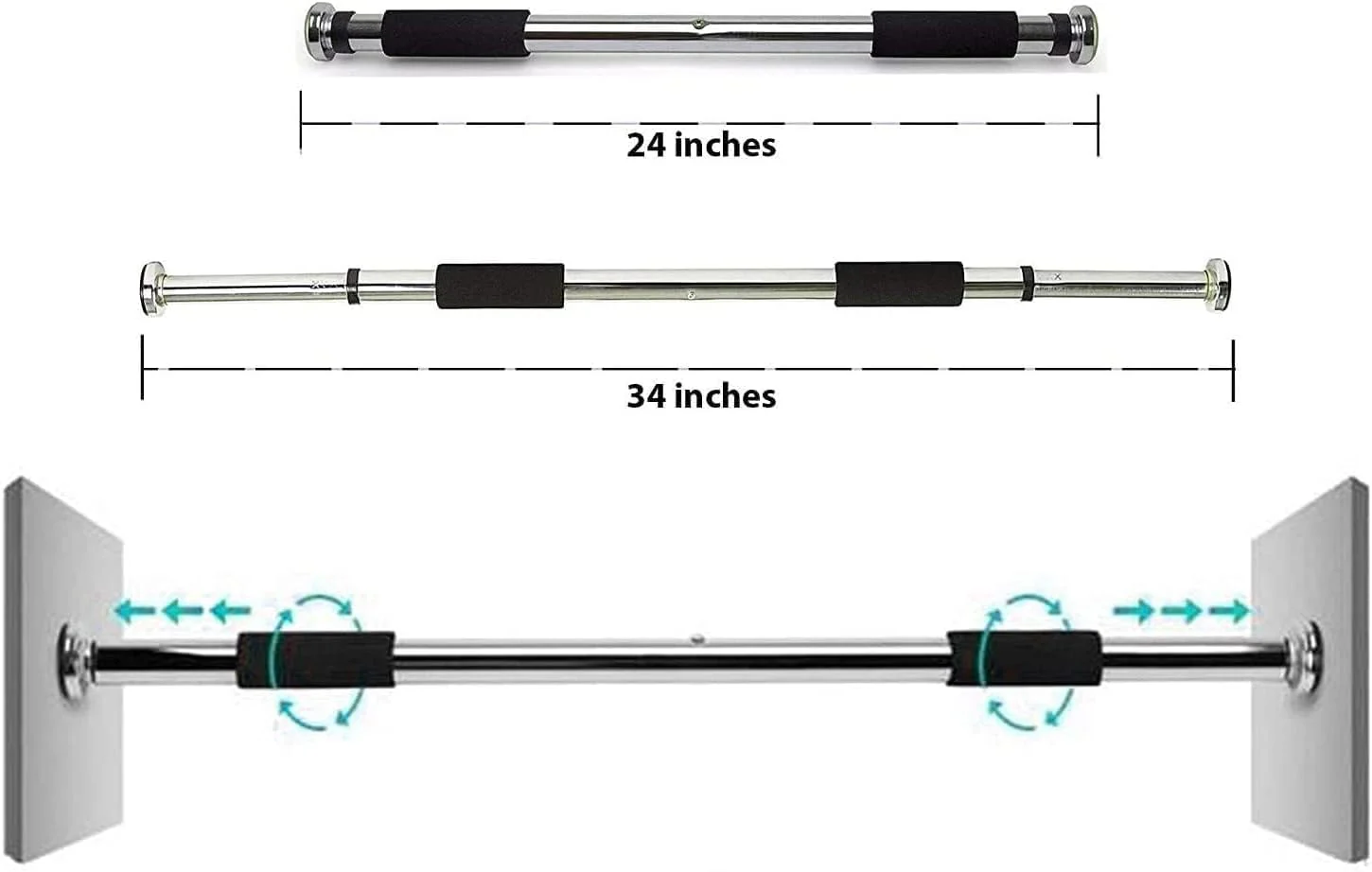 SportQ Home Entrance Gym Exercise Bar 62-100cm Gym Exercise Bar Brain Exercise Fitness Adjustable Size - Image 6