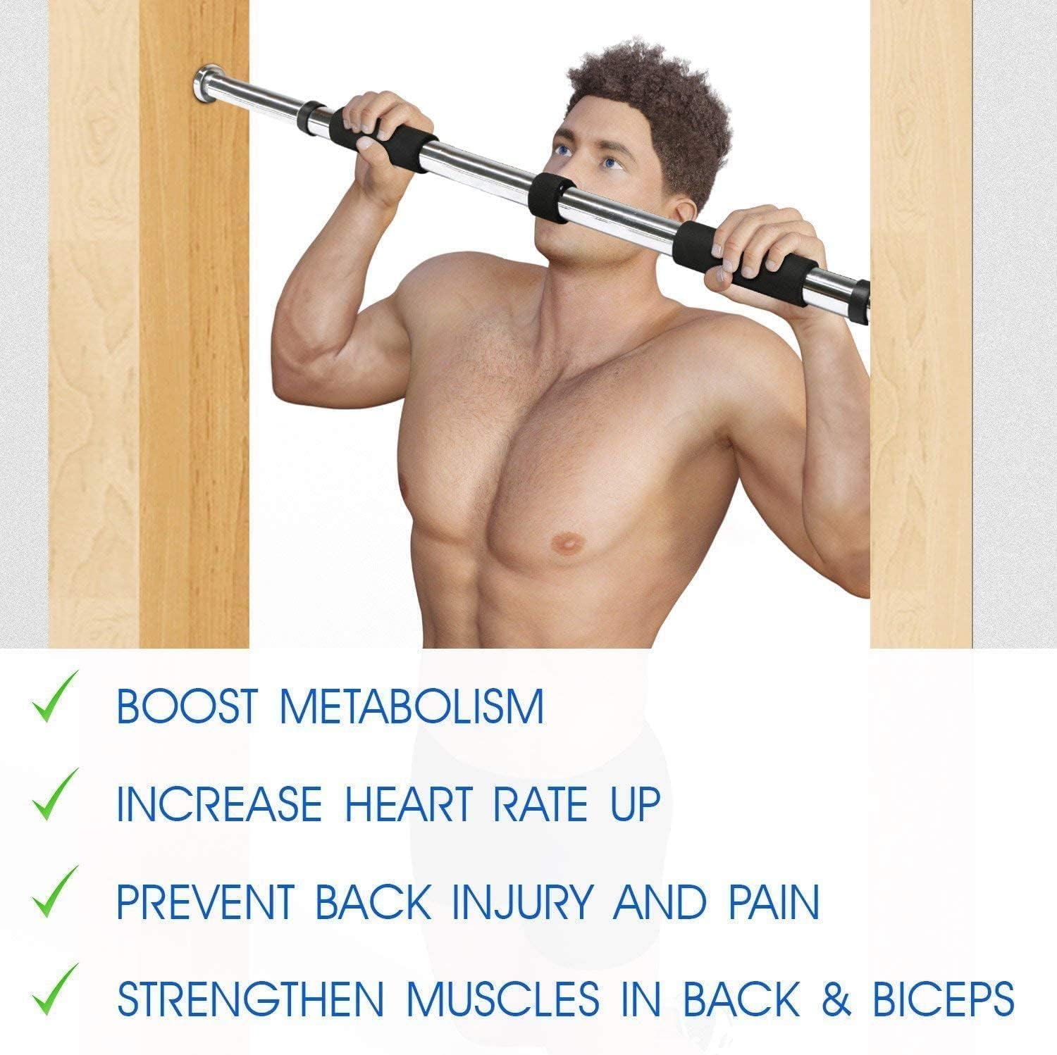 SportQ Home Entrance Gym Exercise Bar 62-100cm Gym Exercise Bar Brain Exercise Fitness Adjustable Size - Image 8