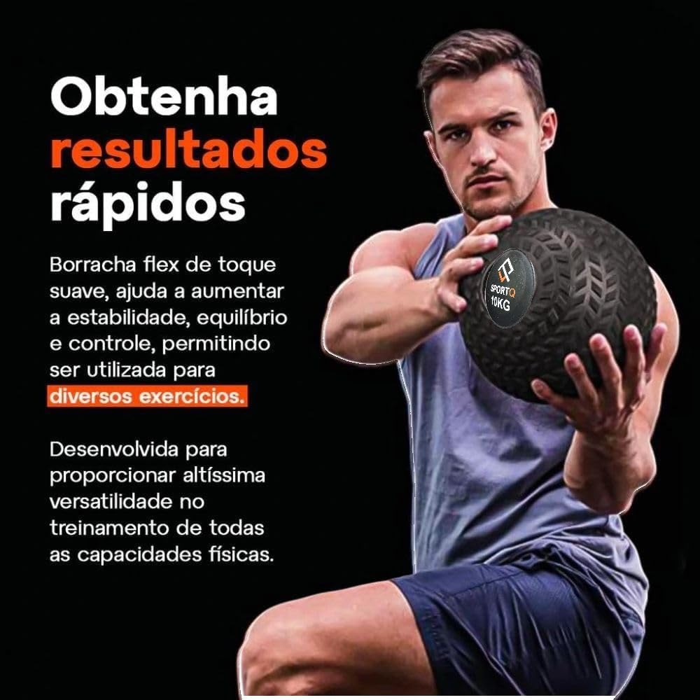 SportQ Premium Dead Bounce Slam Rubber Ball Workout for Strength and Adaptation Training, Core Training, Squats, Lunges, Plyometric Ball with Grooved Surface, Versatile - Image 4