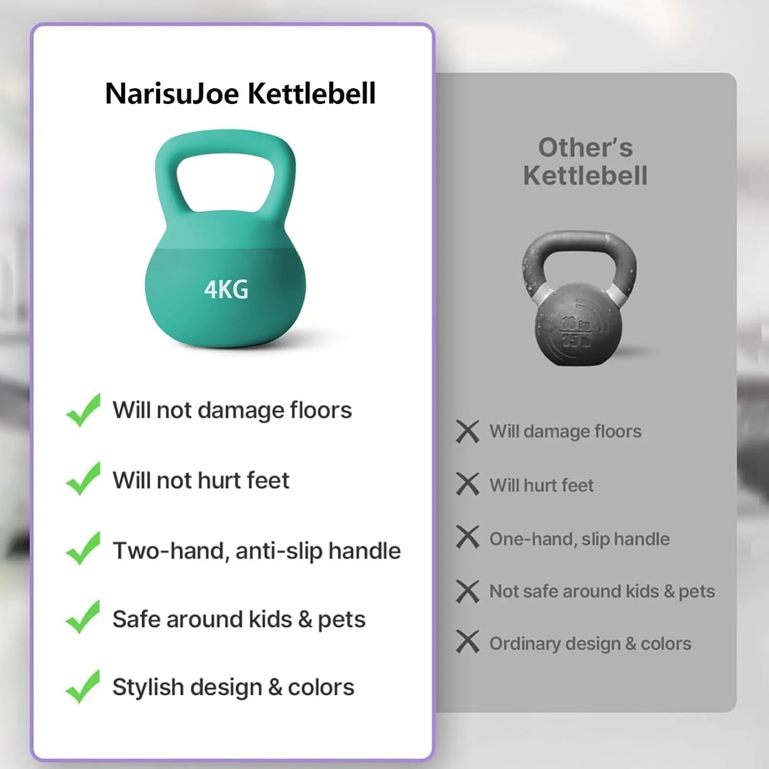 SportQ Soft Kettlebell – Safe Training Kettlebell Covered with Non-Slip Coating | Wide Palm Grip & Sand Pad for Shock Absorption for Strength Training and Fat Burning (2kg to 10kg) - Image 5
