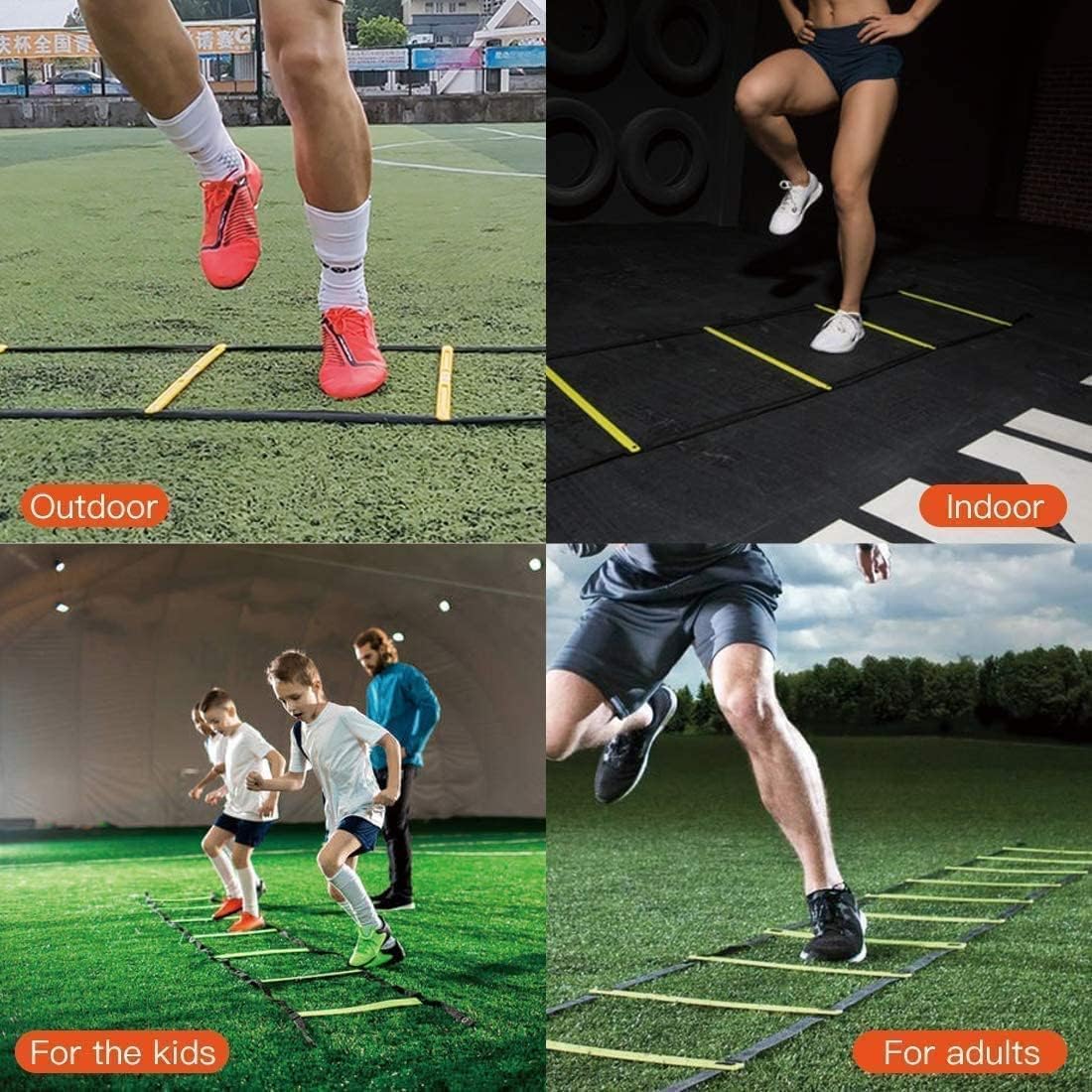 SportQ 12 Training Speed Ladder 6M with Carry Bag for Soccer Ball Speed Training Exercise Fitness - Image 5