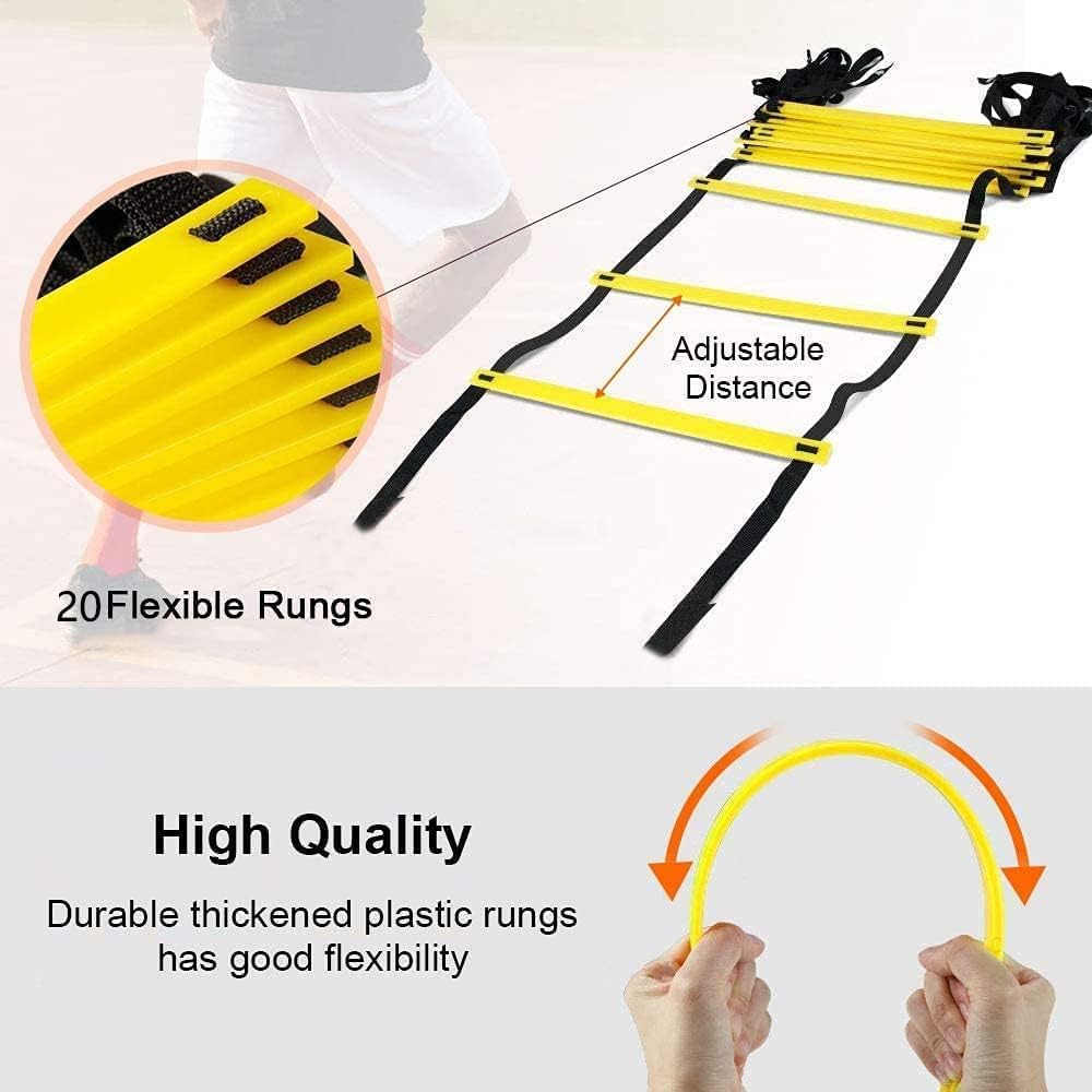 SportQ 12 Training Speed Ladder 6M with Carry Bag for Soccer Ball Speed Training Exercise Fitness - Image 6