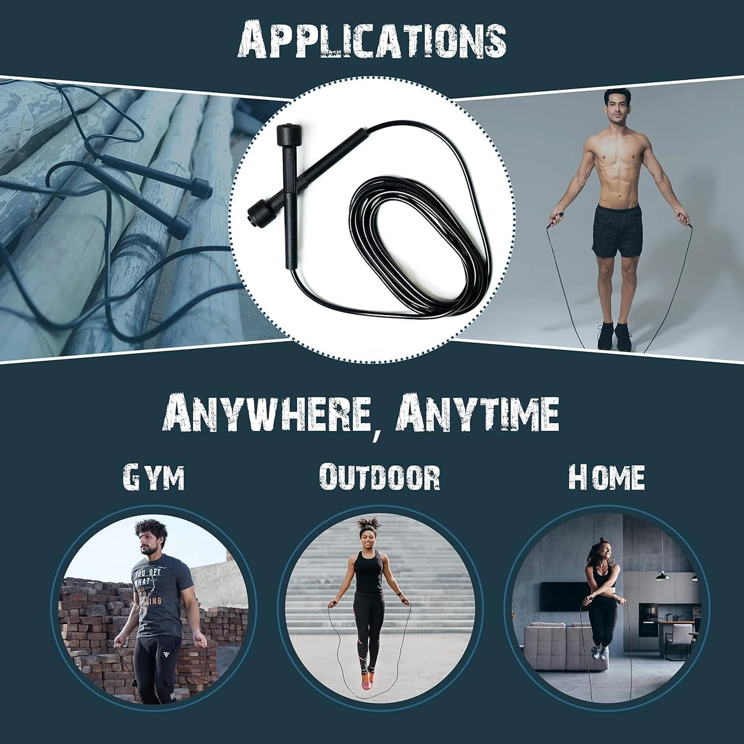 SportQ Skipping Rope for Men and Women with Zipper Speed Intensification Speed Jump Rope Adjustable Height for Kids Women Girls Jump Rope for Jumping Workout Gym Fitness - Image 5