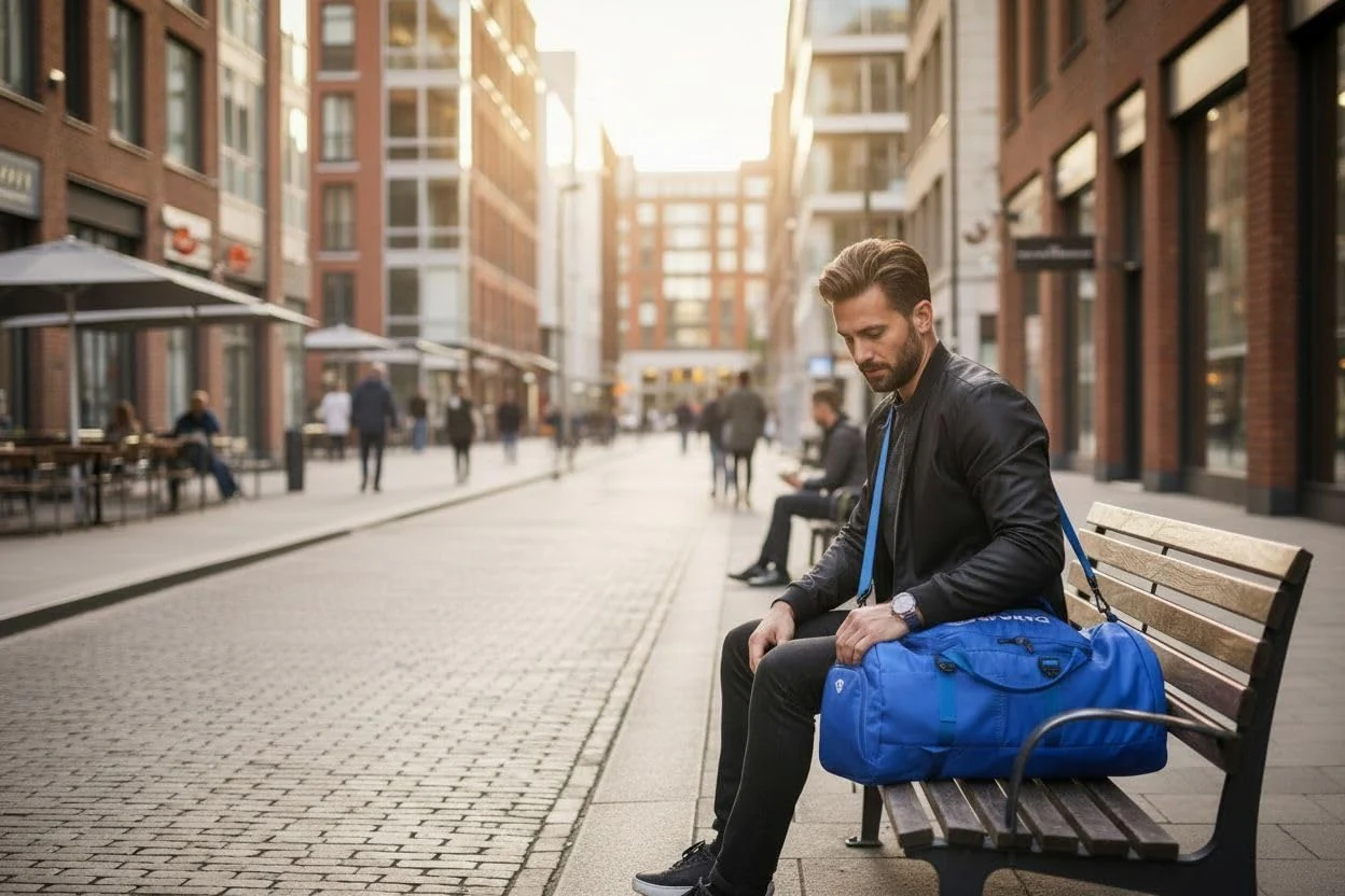 شنطة رياضية متعددة الاستخدام بسوستتين + جيب مخصص للأحذية – حزام كتف قابل للتعديل وحزام للظهر + 2 مقبض يد – خامة قوية مقاومة للماء – مثالية للجيم والسفر - Image 3