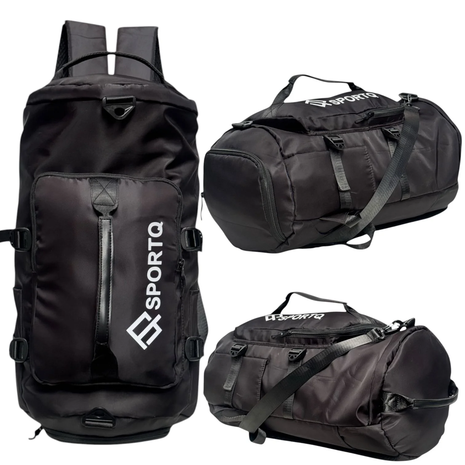 شنطة رياضية متعددة الاستخدام بسوستتين + جيب مخصص للأحذية – حزام كتف قابل للتعديل وحزام للظهر + 2 مقبض يد – خامة قوية مقاومة للماء – مثالية للجيم والسفر - Image 9