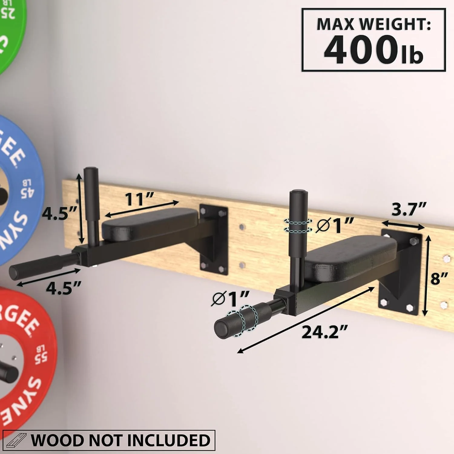 Heavy Wall Dips – Chest Wall Parallel for Triceps, Core Muscles | 180kg Steel Design with Padded Armrests & Multiple Handles | Home Gym Equipment - Image 4