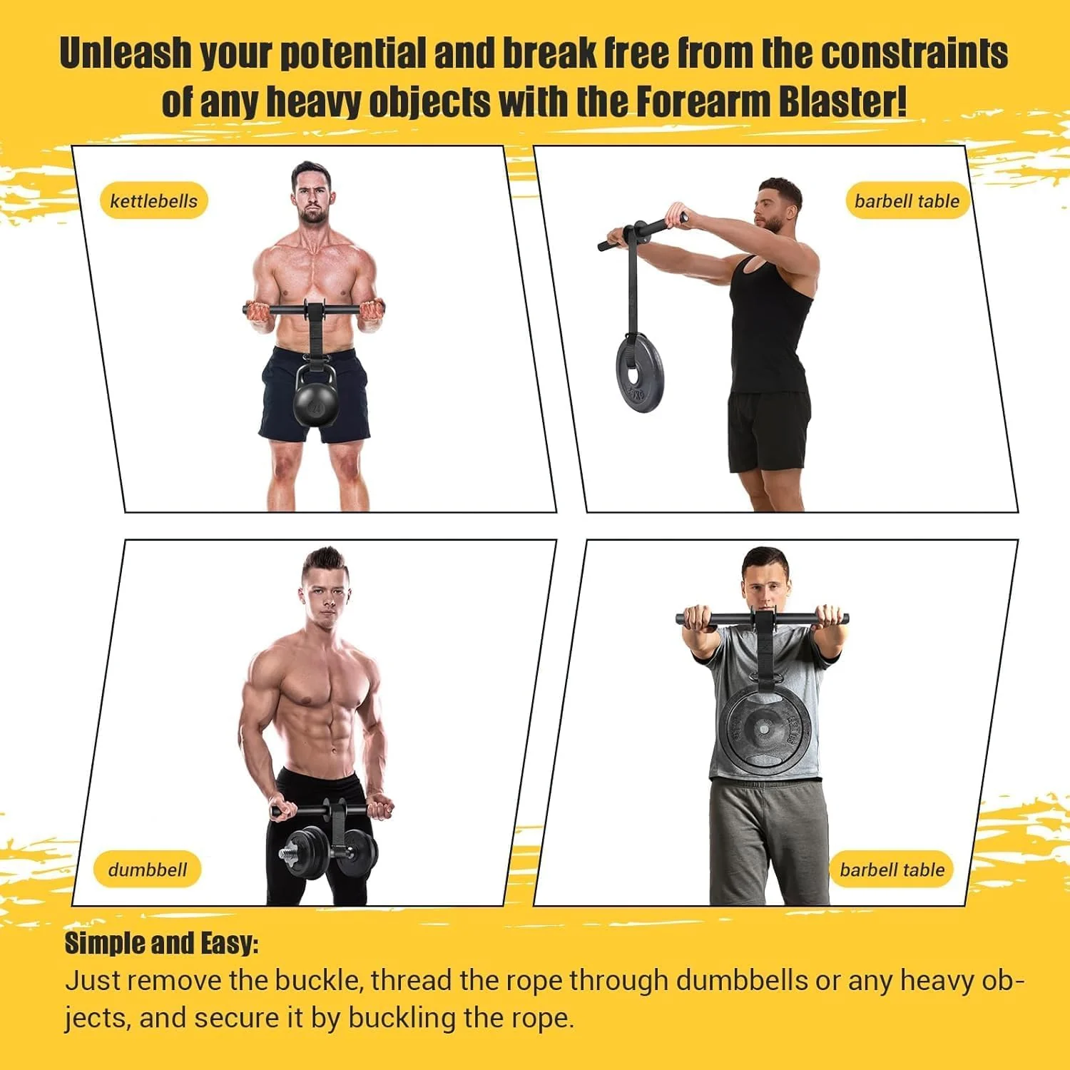SportQ Forearm & Wrist Strengthener - Metal Roller with Adjustable Nylon Strap to Improve Arm Strength, Wrist & Forearm Exercise, Grip & Flexibility – Suitable for Dumbbells & Weights - Image 8
