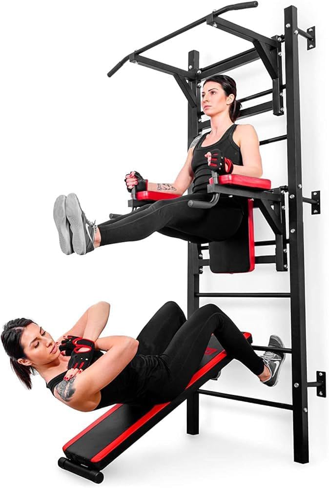 SportQ Multifunctional Home Gym Machine with Pull-Up and Abdominal Workout Stand – Strong Wall Device for Comprehensive Exercises for Chest, Arm, Abdominal