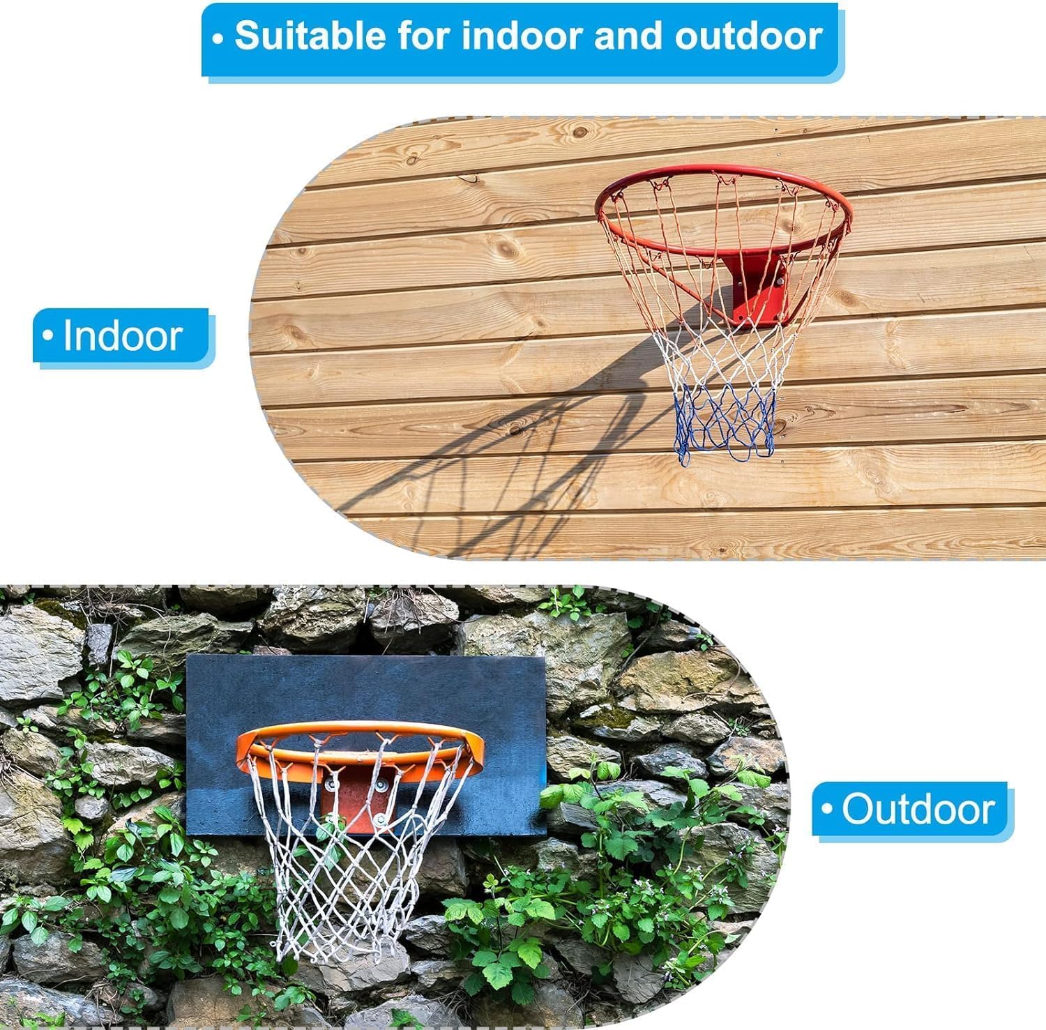 SportQWall Mounted Basketball Hoop, Double Design for Extra Endurance for Indoor & Outdoor, Elevate Your Performance with Double Professional Basketball Hoop, 45 cm - Image 3