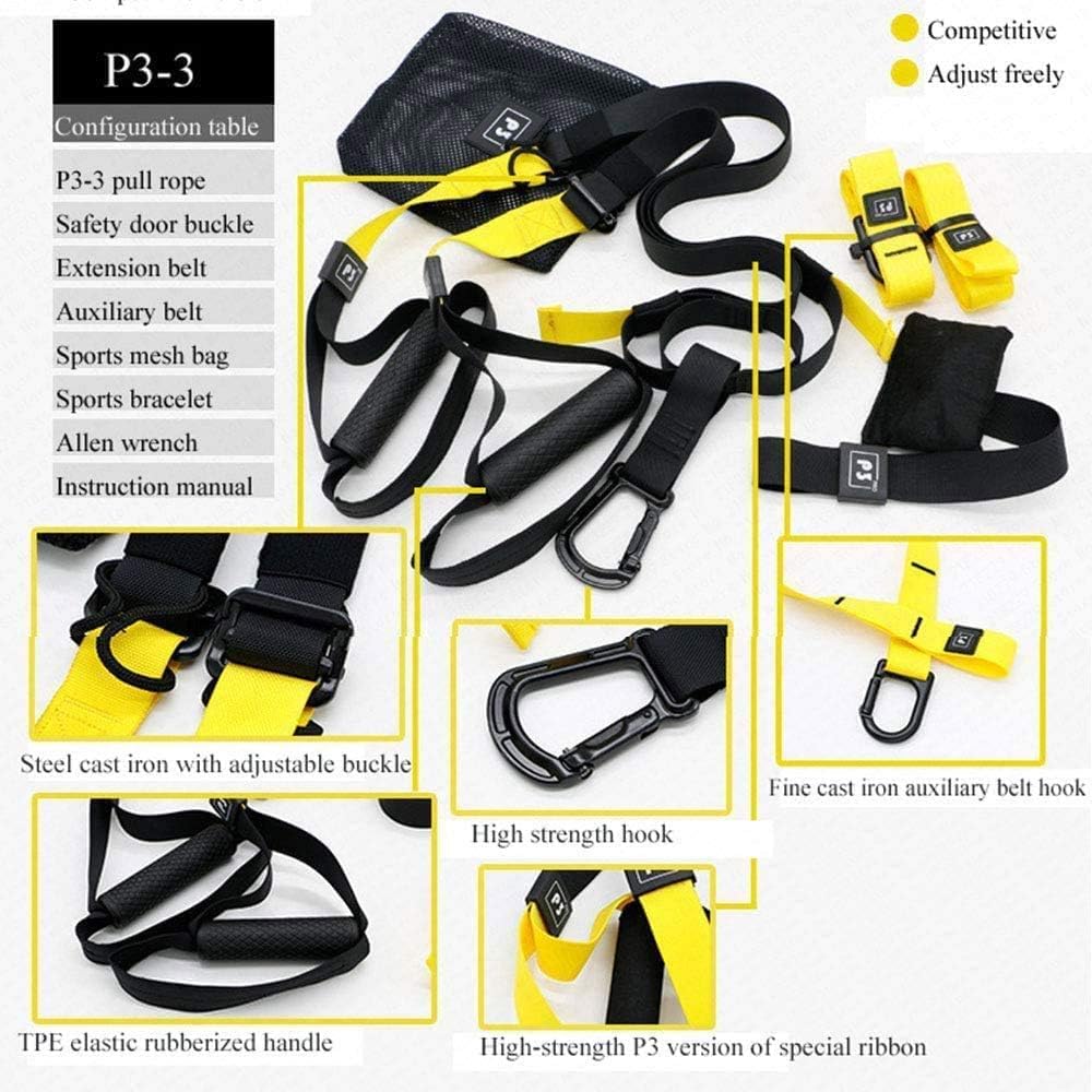 Pro3 Suspension Training Set, Resistance Bands for Full Body Training Levels Indoor and Outdoor Use, Adjustable Straps Up to 500kg, Complete Home Gym Equipment - Image 3