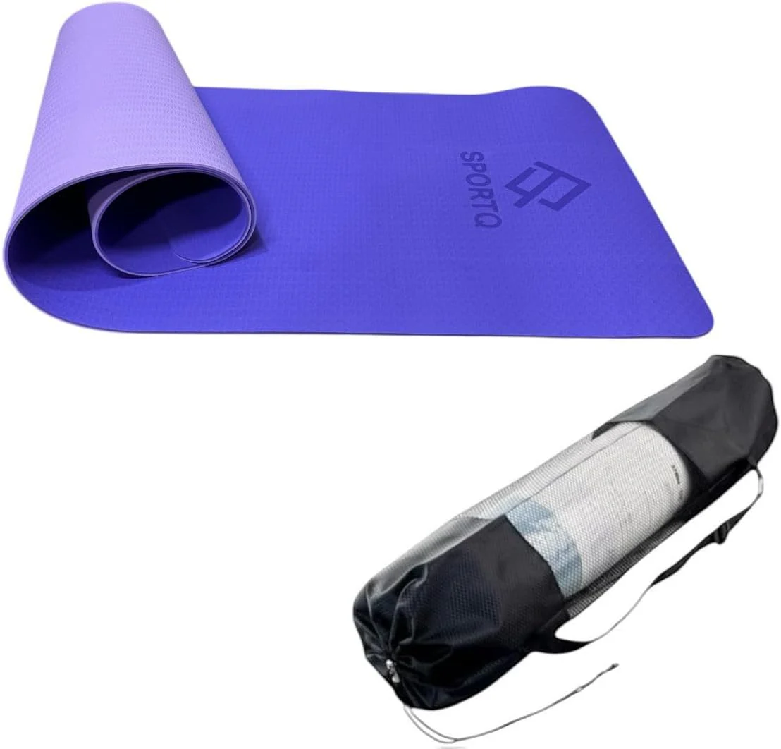 TPE Premium SportQ Non Slip Yoga Mat 6mm Thick – Light & Eco-Friendly Yoga Mat with Carrying Bag, Sweat & Water Resistant for Home Workout, Gym, Pilates, Yoga, Abdominal Workouts 183x61cm - Image 10