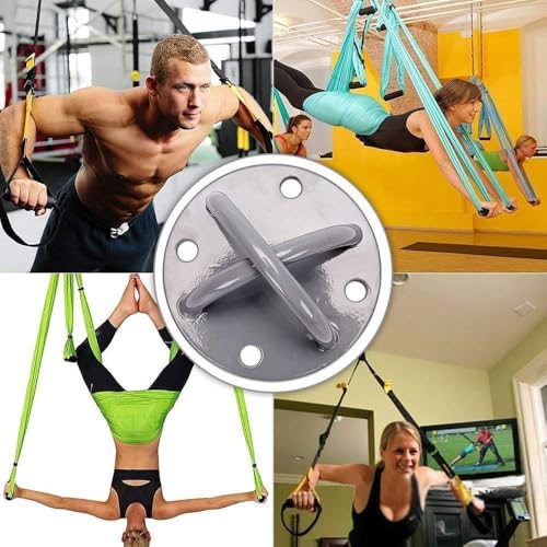 SportQ X-Mount for TRX and Sports Bands – Strong Iron with 4 Mounting Screws – Wall or Ceiling Mount – Heavy Loads, Resistance Workouts, Aerial Yoga - Image 6