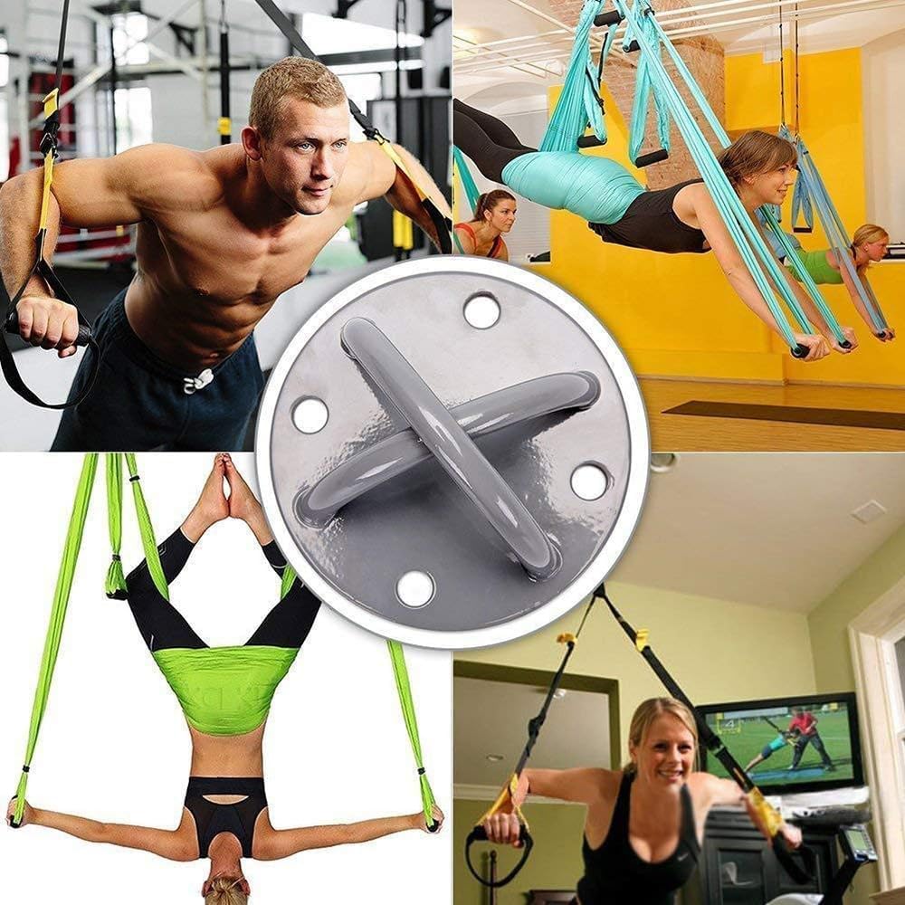 SportQ X-Mount for TRX and Sports Bands – Strong Iron with 4 Mounting Screws – Wall or Ceiling Mount – Heavy Loads, Resistance Workouts, Aerial Yoga - Image 9