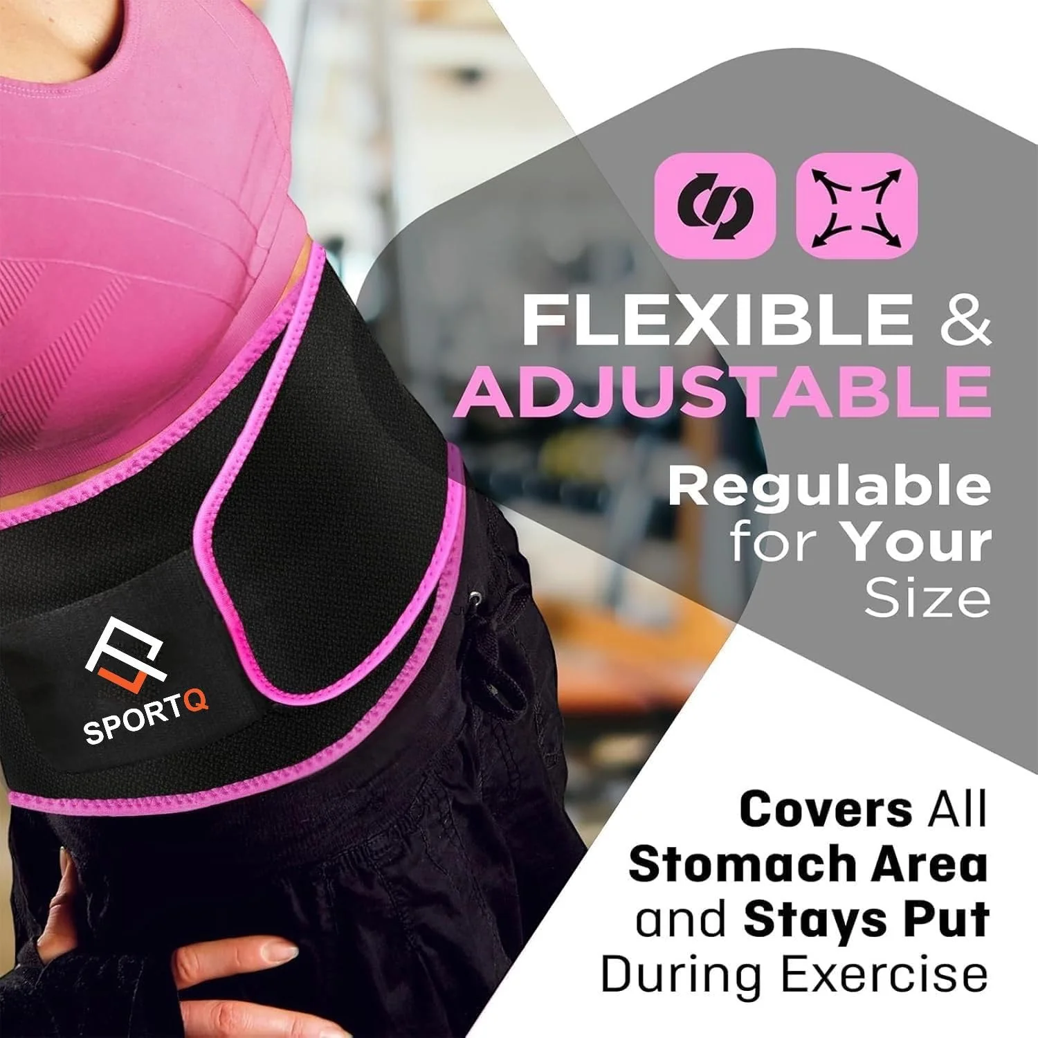 SportQ Slimming Belt for Men & Women Made with Premium Quality Neoprene – Helps Burn Fat & Increase Sweat During Workout – Prevents Odor Clumping After Workout Abdomen & Waist - Image 4
