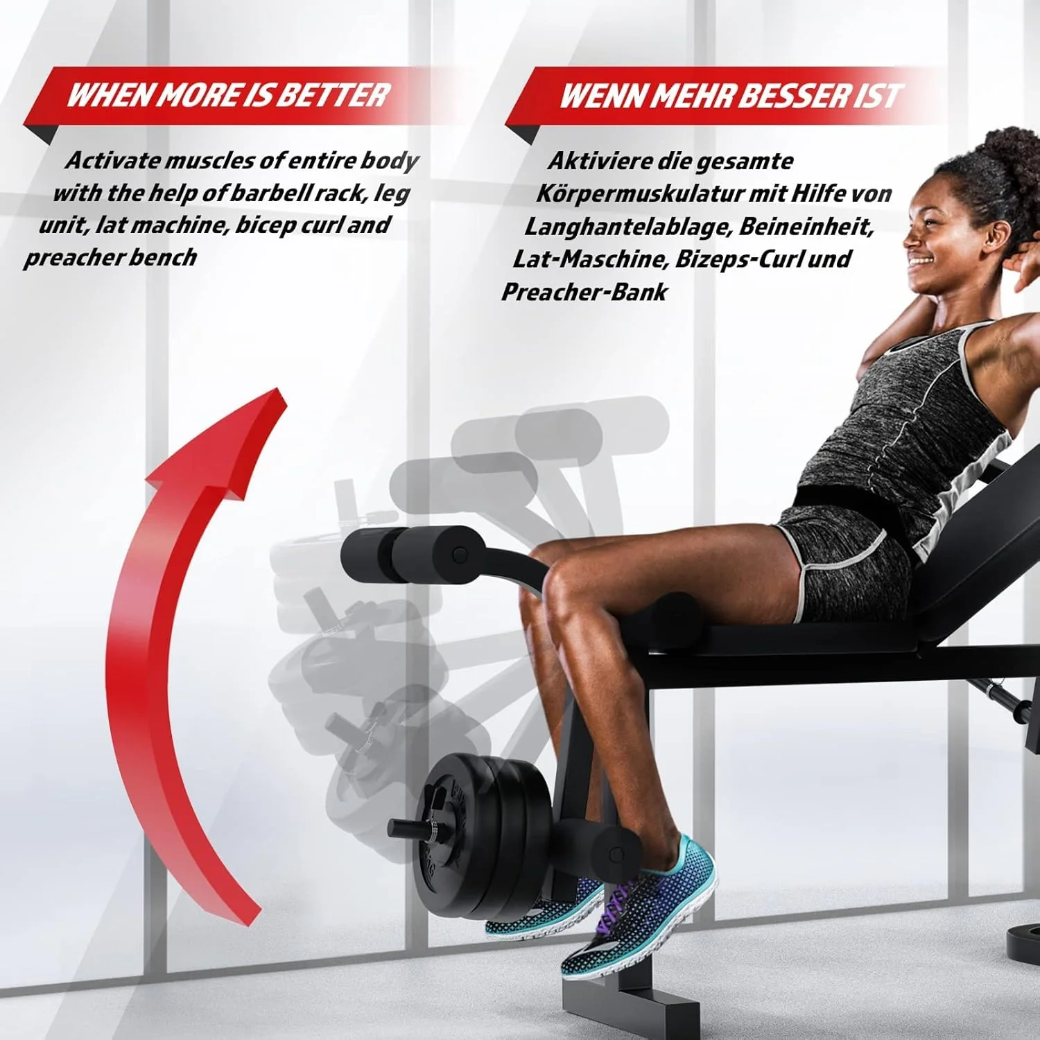 Multifunctional Weight Bench & Bench for Workout – Adjustable Exercise Bench for Home Gym, Chest Shoulder Legs Bodybuilding Workout (Without Barbell & Barbell) - Image 6