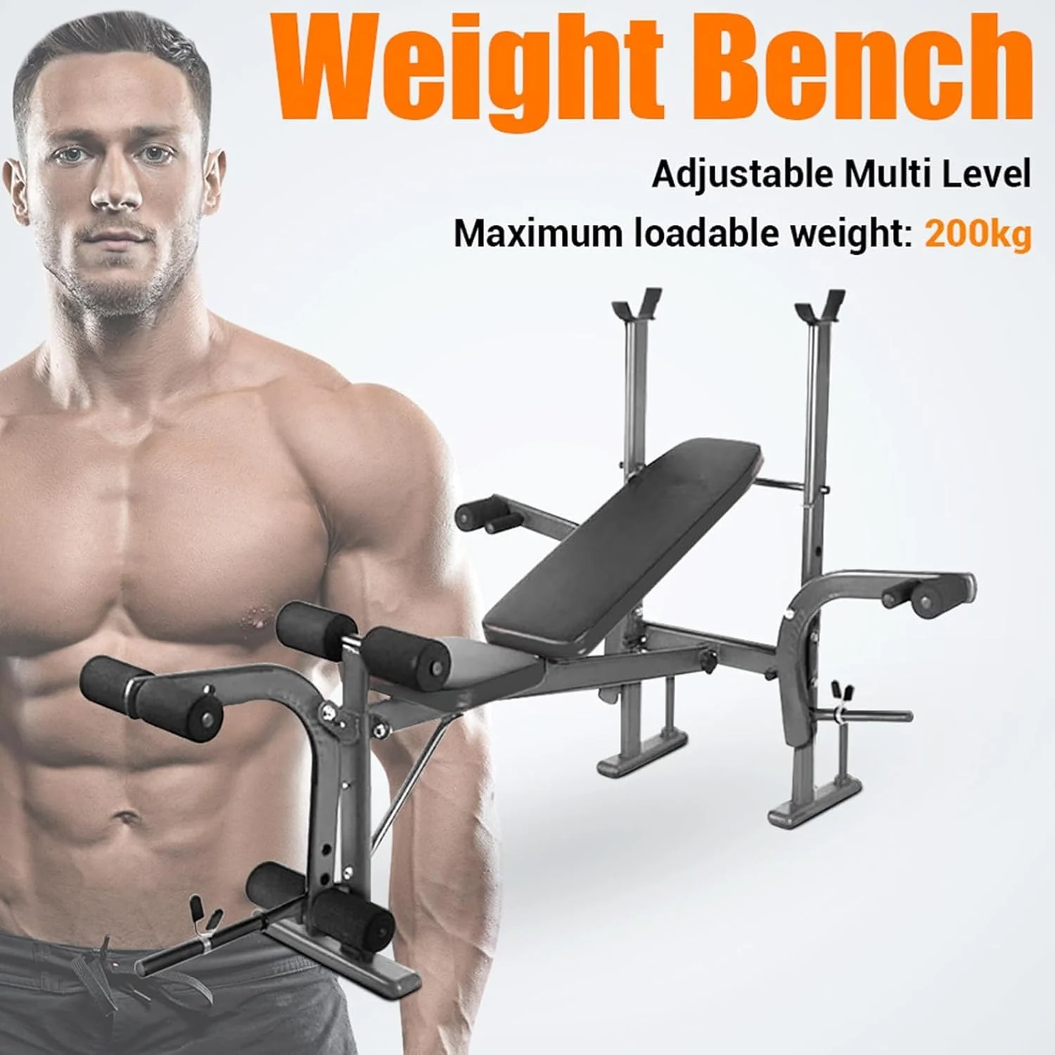 Multifunctional Weight Bench & Bench for Workout – Adjustable Exercise Bench for Home Gym, Chest Shoulder Legs Bodybuilding Workout (Without Barbell & Barbell) - Image 8