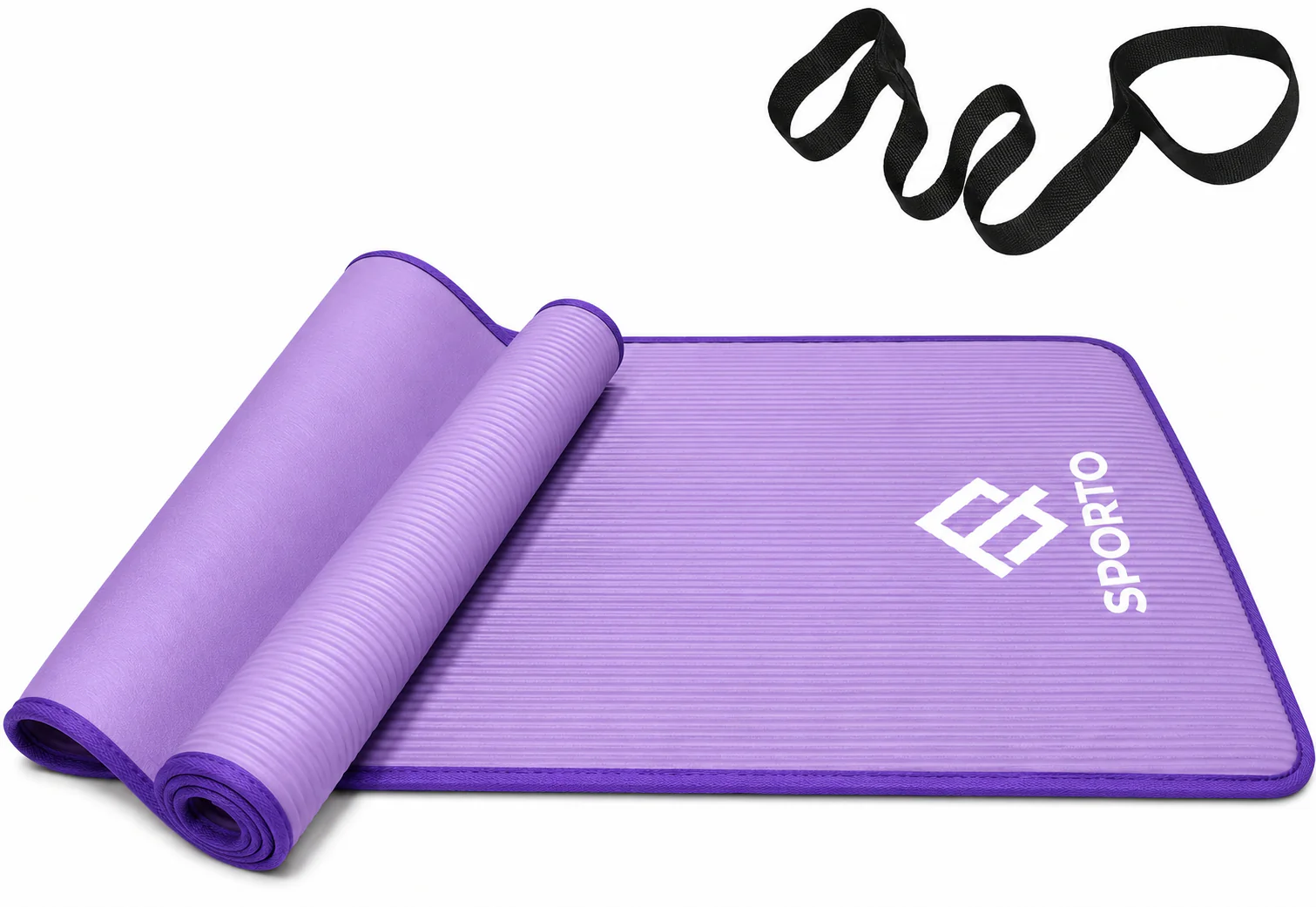 SportQ Yoga Mat Non Slip Eco Friendly NBR Material 10mm Thick High Density Anti-Tear Pilates Mat with Carrying Strap for Yoga, Pilates, Gymnastics - 183cm x 63cm x 1cm - Image 10