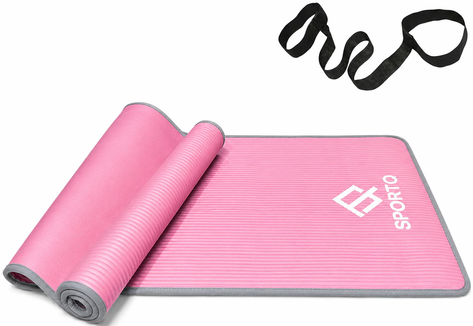 SportQ Yoga Mat Non Slip Eco Friendly NBR Material 10mm Thick High Density Anti-Tear Pilates Mat with Carrying Strap for Yoga, Pilates, Gymnastics - 183cm x 63cm x 1cm - Image 11