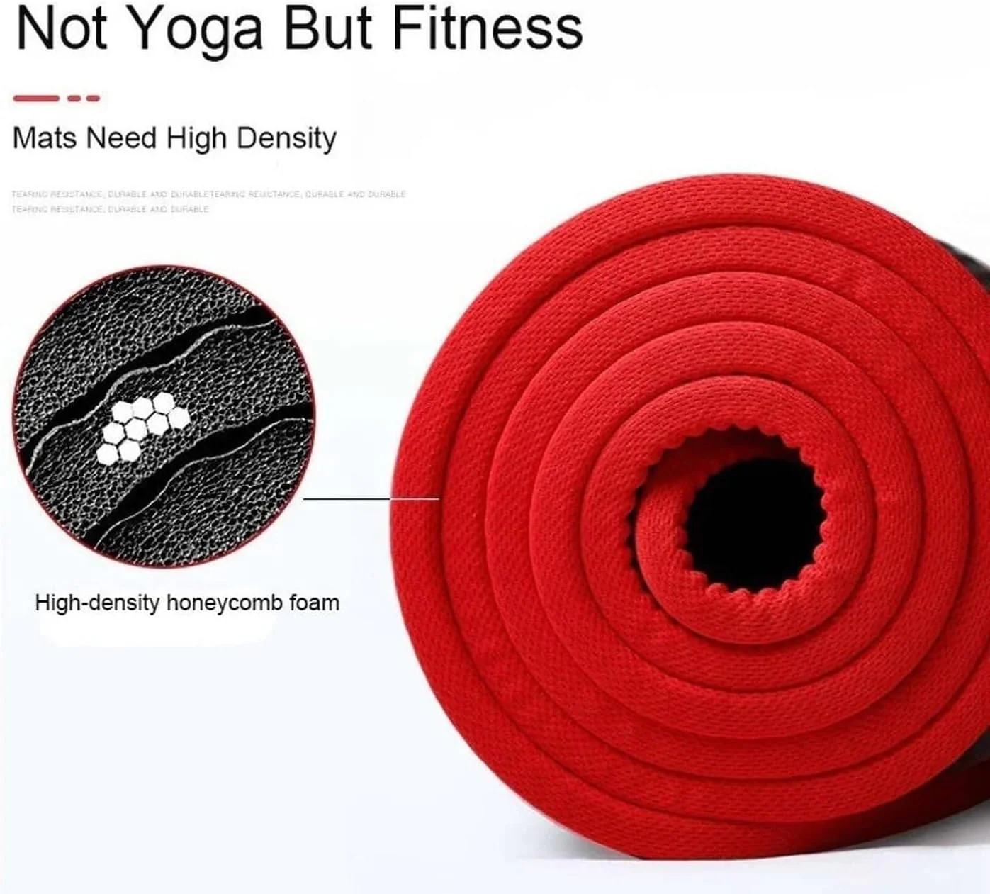 SportQ Yoga Mat Non Slip Eco Friendly NBR Material 10mm Thick High Density Anti-Tear Pilates Mat with Carrying Strap for Yoga, Pilates, Gymnastics - 183cm x 63cm x 1cm - Image 4